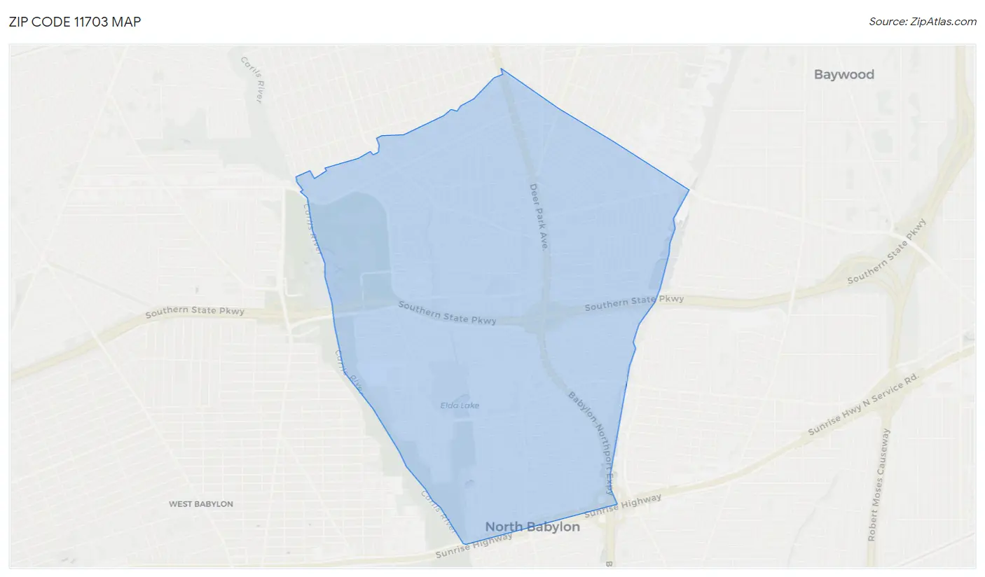 Zip Code 11703 Map