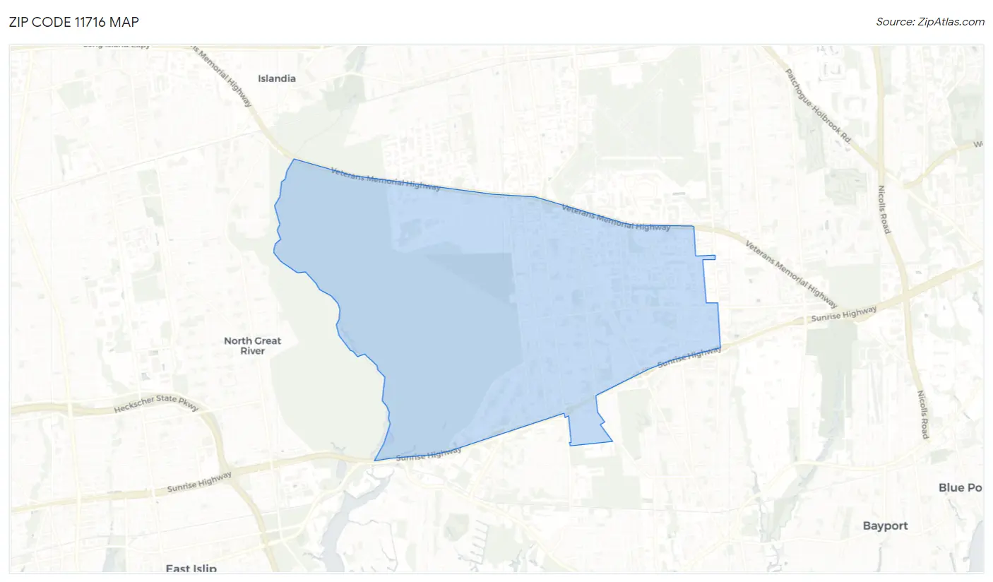 Zip Code 11716 Map