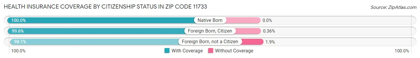 Health Insurance Coverage by Citizenship Status in Zip Code 11733