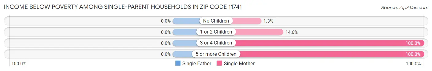 Income Below Poverty Among Single-Parent Households in Zip Code 11741