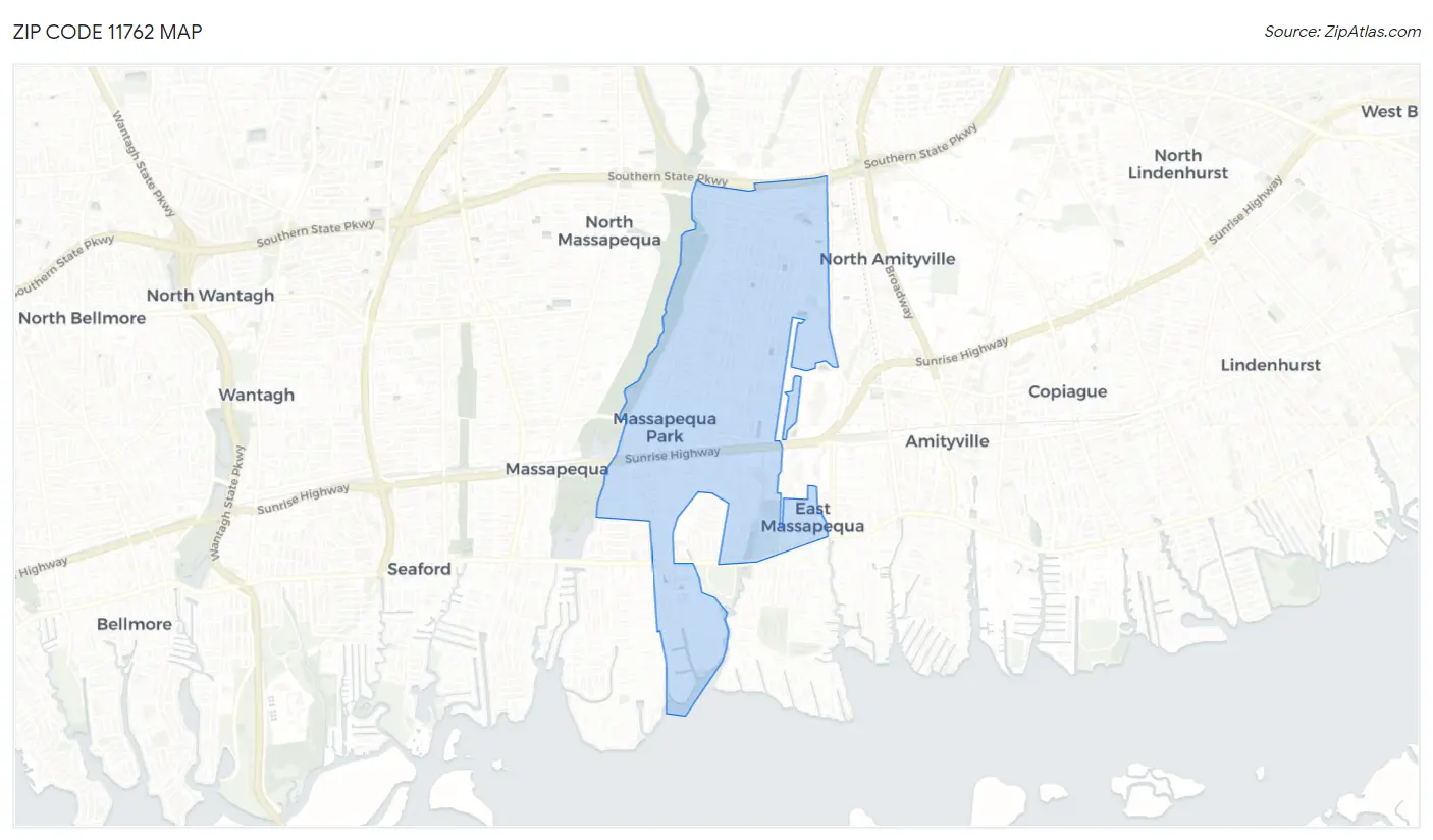 Zip Code 11762 Map