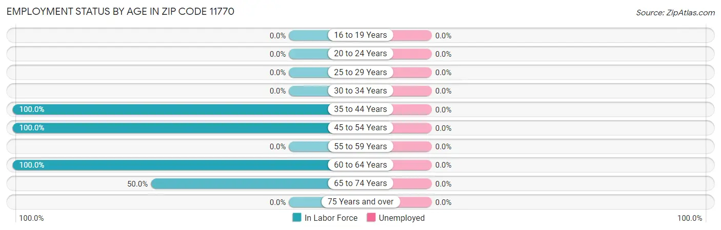 Employment Status by Age in Zip Code 11770