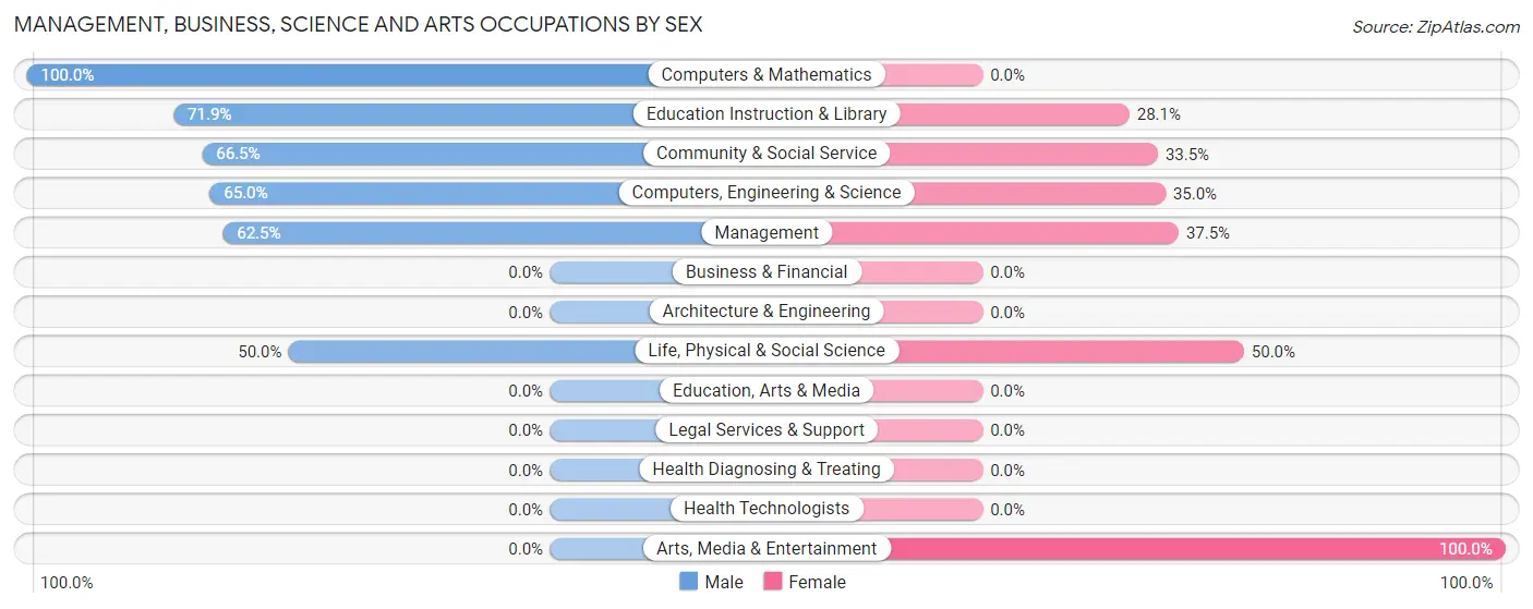 Management, Business, Science and Arts Occupations by Sex in Zip Code 11794