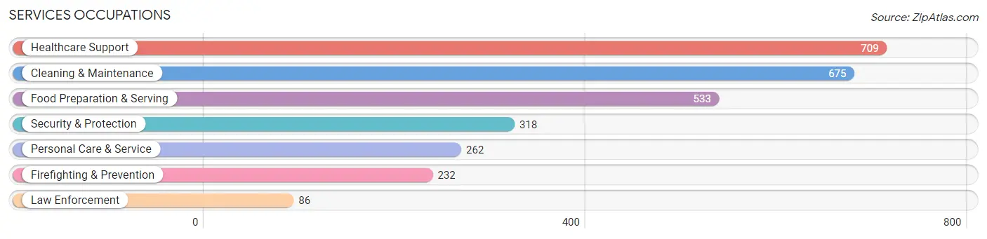 Services Occupations in Zip Code 11798