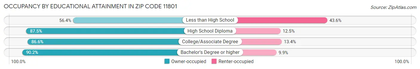 Occupancy by Educational Attainment in Zip Code 11801