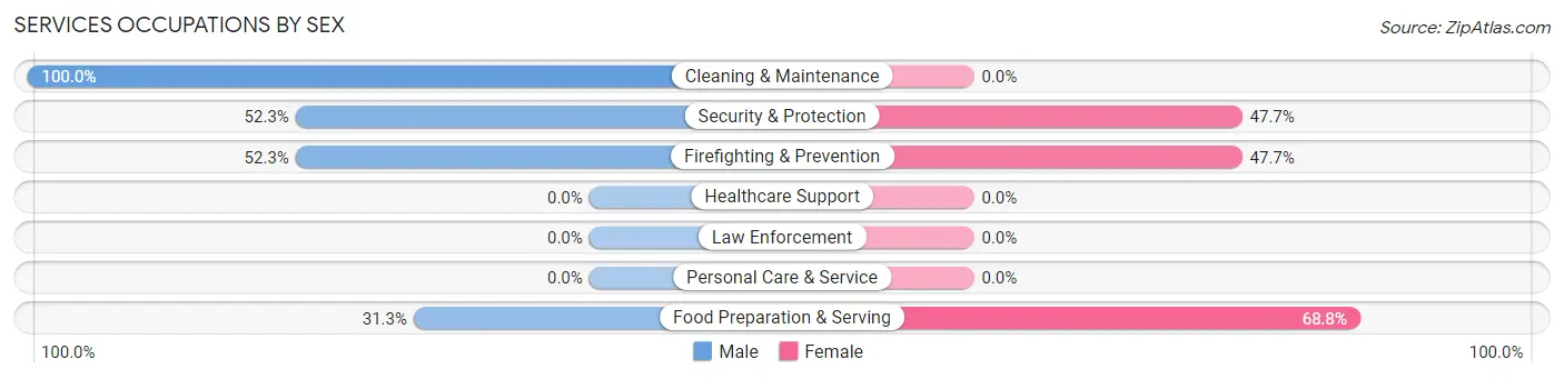 Services Occupations by Sex in Zip Code 11935