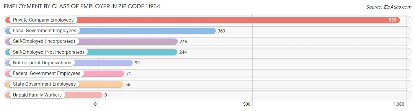 Employment by Class of Employer in Zip Code 11954