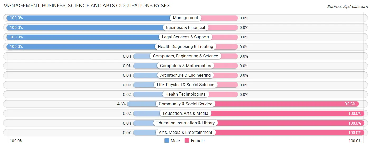 Management, Business, Science and Arts Occupations by Sex in Zip Code 11959
