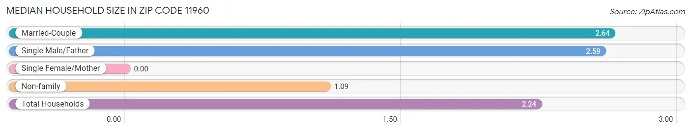 Median Household Size in Zip Code 11960