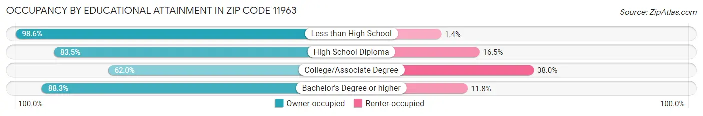 Occupancy by Educational Attainment in Zip Code 11963