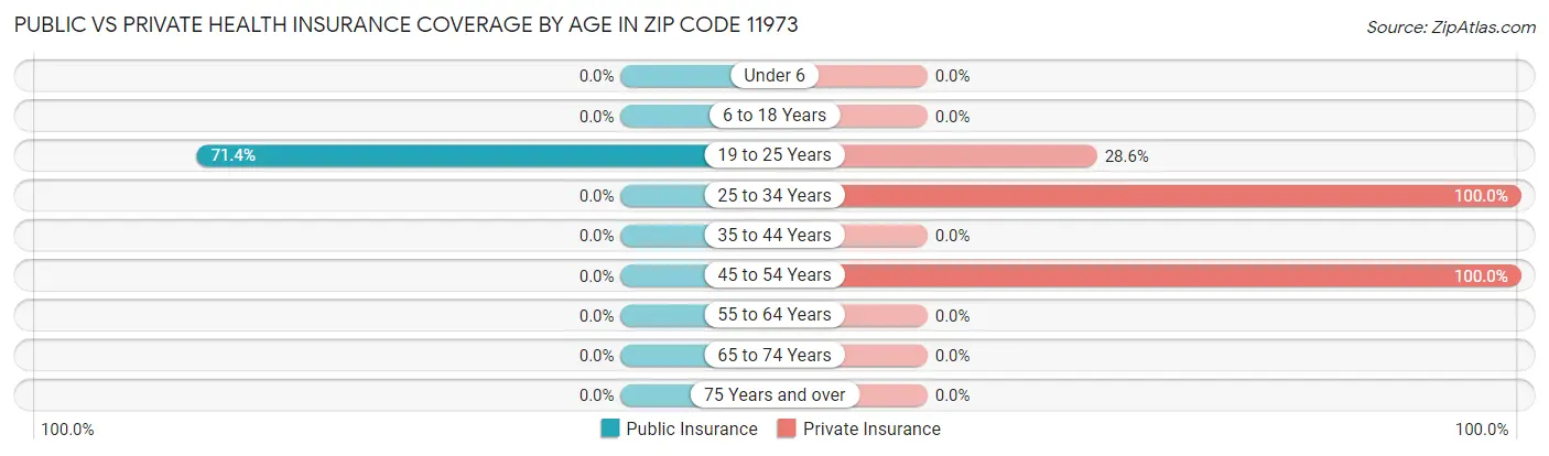 Public vs Private Health Insurance Coverage by Age in Zip Code 11973