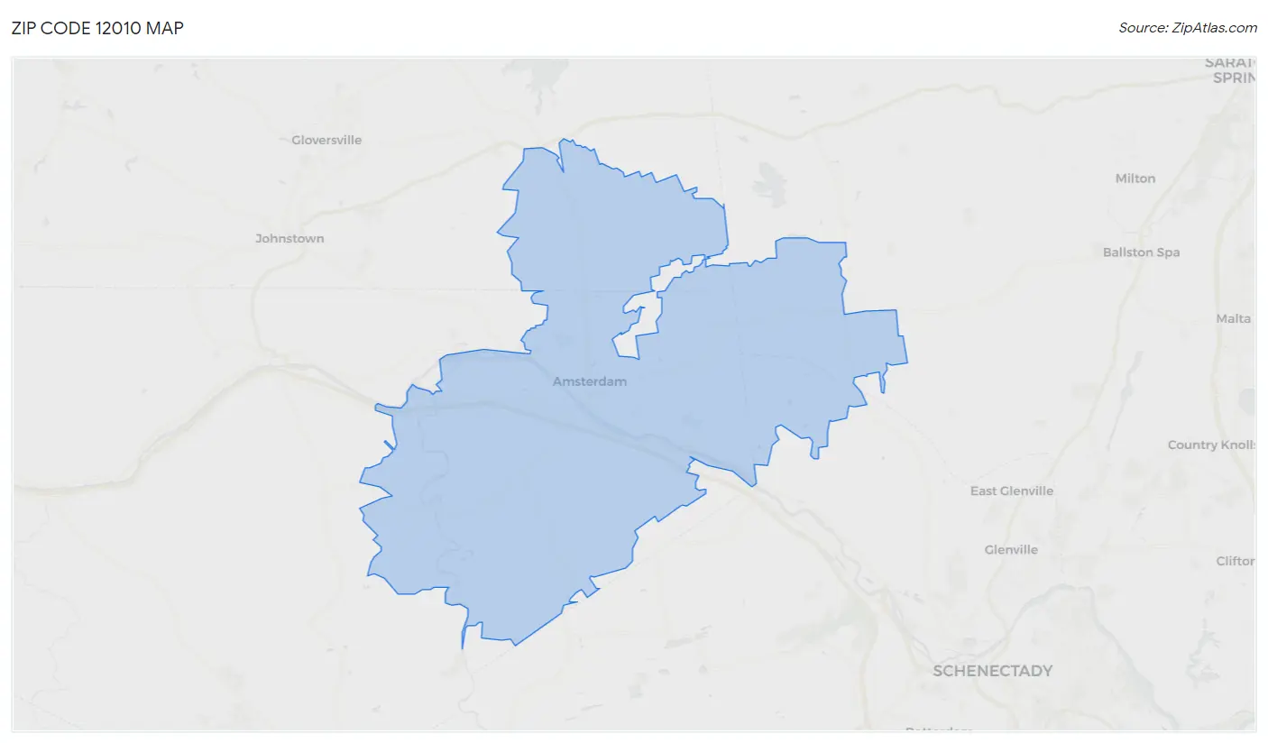 Zip Code 12010 Map