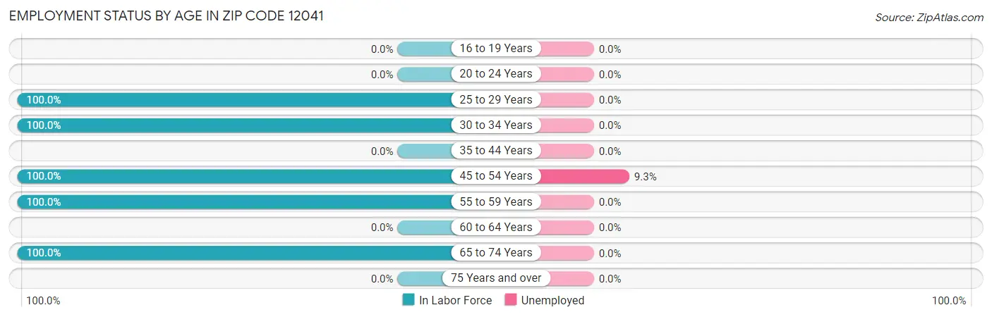 Employment Status by Age in Zip Code 12041