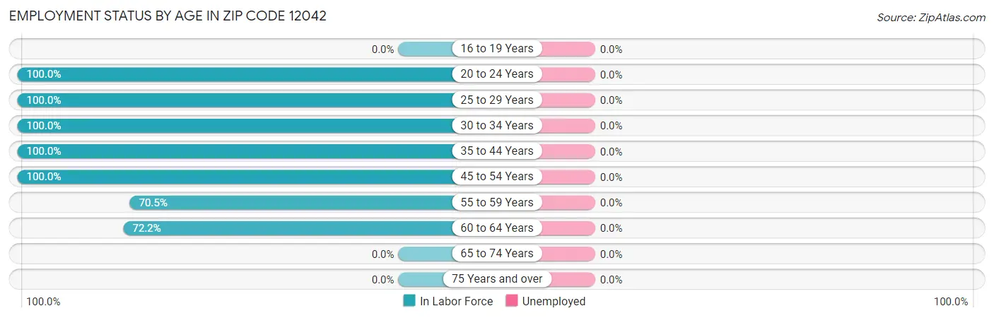 Employment Status by Age in Zip Code 12042