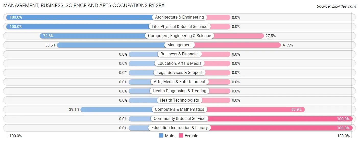 Management, Business, Science and Arts Occupations by Sex in Zip Code 12042