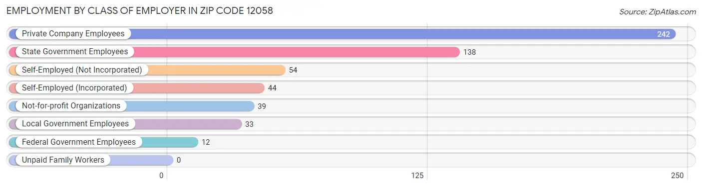 Employment by Class of Employer in Zip Code 12058