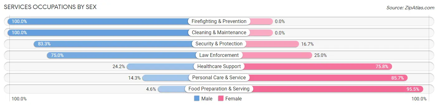 Services Occupations by Sex in Zip Code 12066