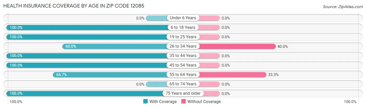 Health Insurance Coverage by Age in Zip Code 12085