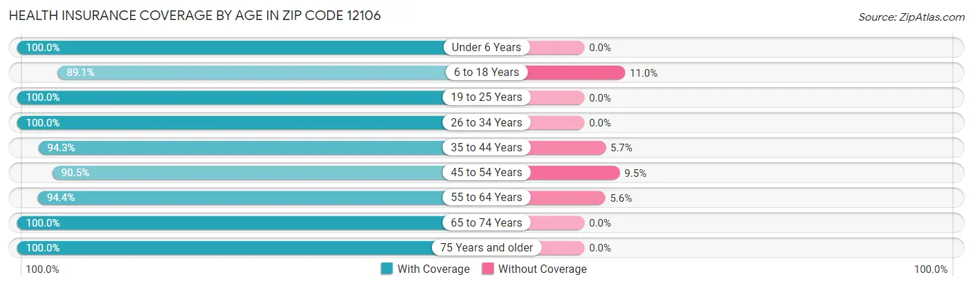 Health Insurance Coverage by Age in Zip Code 12106