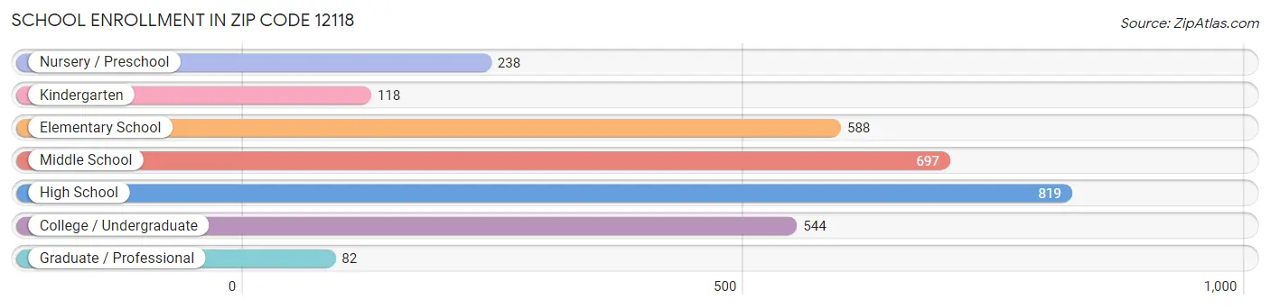 School Enrollment in Zip Code 12118