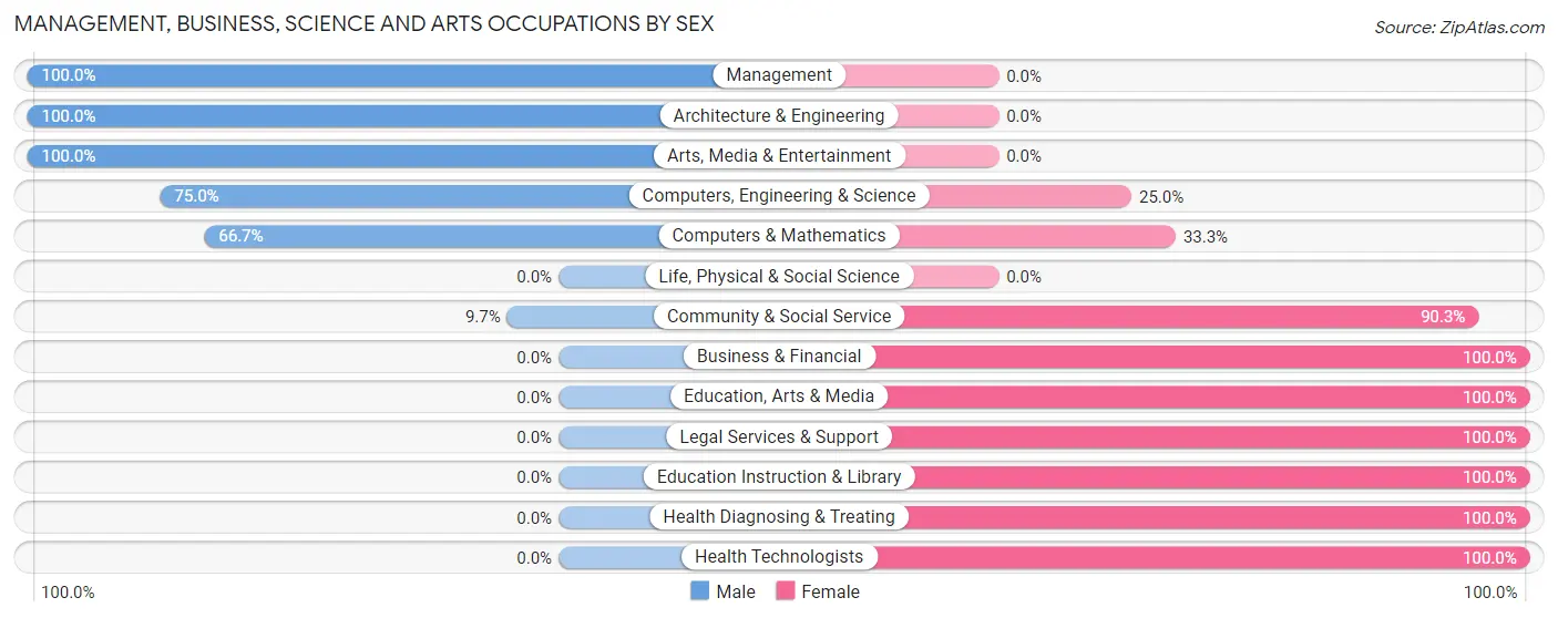 Management, Business, Science and Arts Occupations by Sex in Zip Code 12120