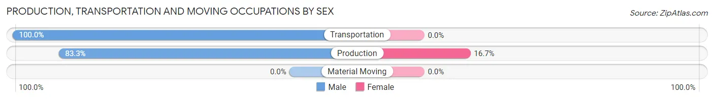 Production, Transportation and Moving Occupations by Sex in Zip Code 12164