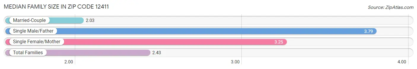 Median Family Size in Zip Code 12411