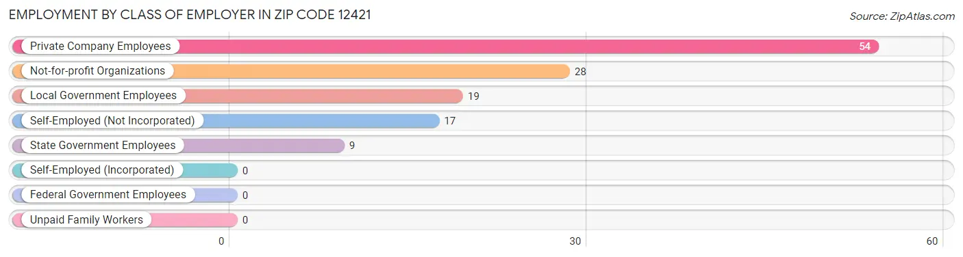 Employment by Class of Employer in Zip Code 12421