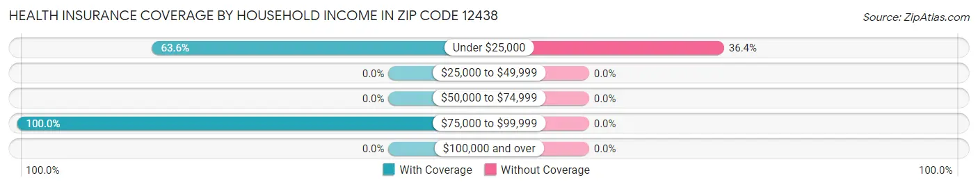Health Insurance Coverage by Household Income in Zip Code 12438