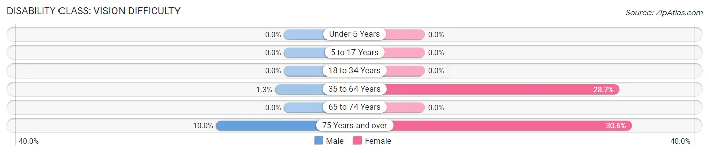 Disability in Zip Code 12458: <span>Vision Difficulty</span>