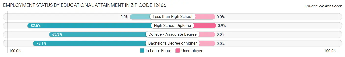 Employment Status by Educational Attainment in Zip Code 12466