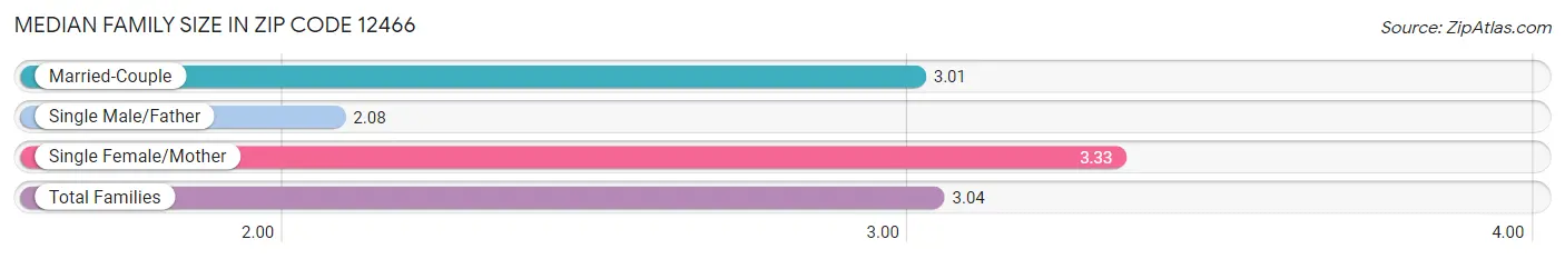 Median Family Size in Zip Code 12466