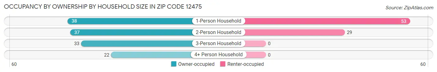 Occupancy by Ownership by Household Size in Zip Code 12475