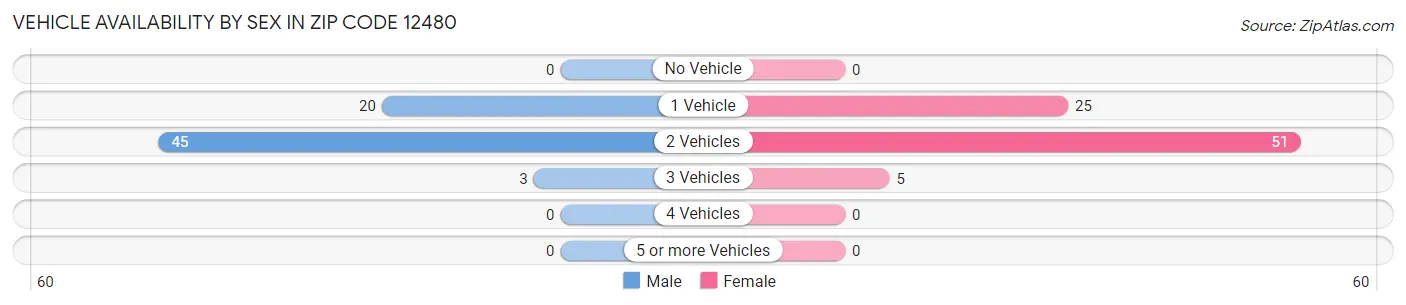 Vehicle Availability by Sex in Zip Code 12480