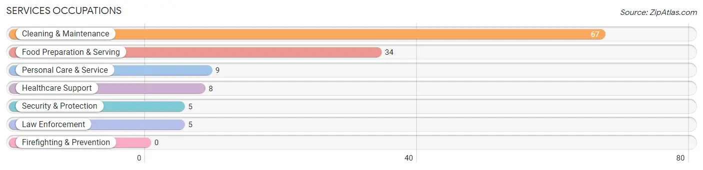 Services Occupations in Zip Code 12496