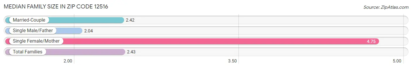 Median Family Size in Zip Code 12516