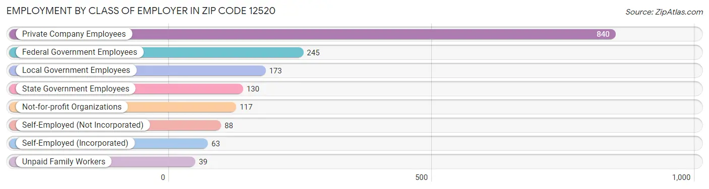 Employment by Class of Employer in Zip Code 12520