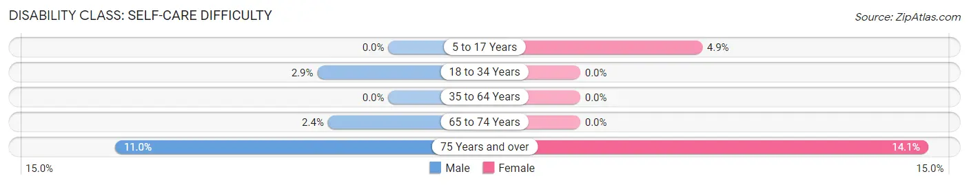 Disability in Zip Code 12526: <span>Self-Care Difficulty</span>