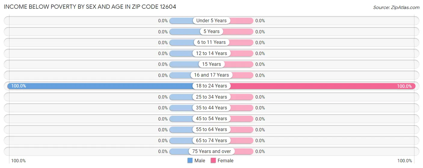 Income Below Poverty by Sex and Age in Zip Code 12604