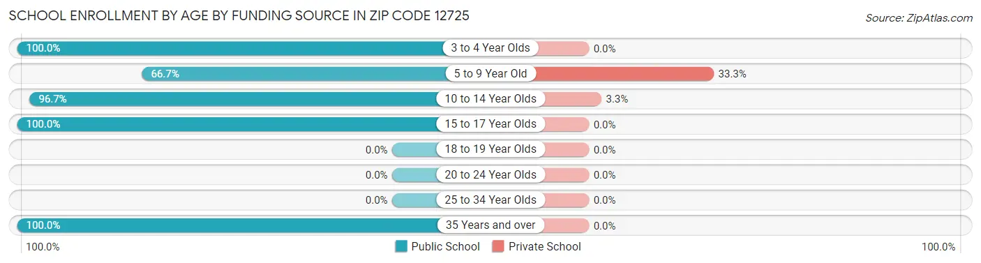 School Enrollment by Age by Funding Source in Zip Code 12725