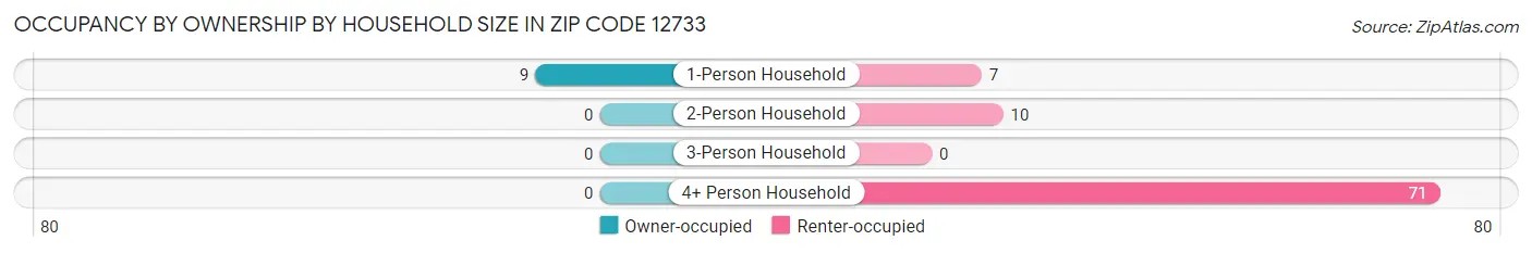 Occupancy by Ownership by Household Size in Zip Code 12733