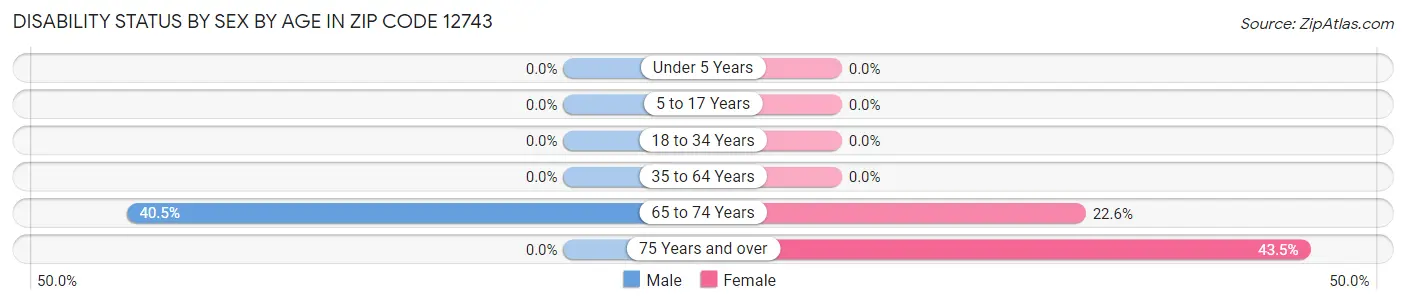 Disability Status by Sex by Age in Zip Code 12743