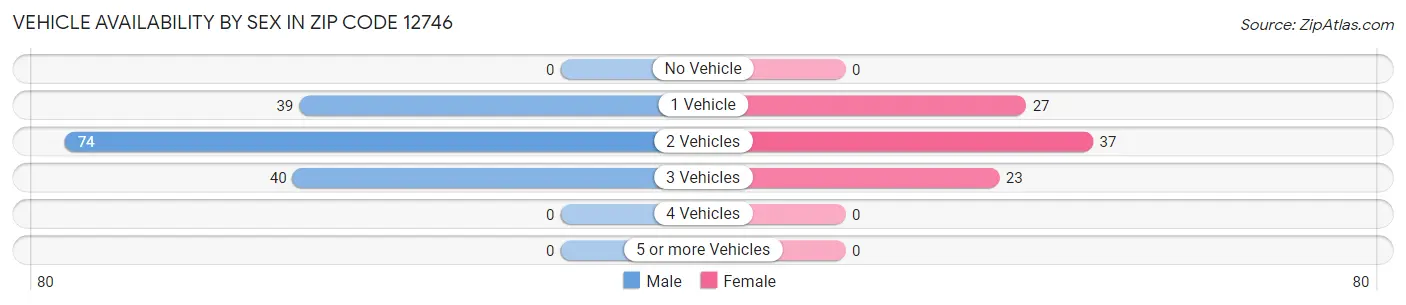 Vehicle Availability by Sex in Zip Code 12746