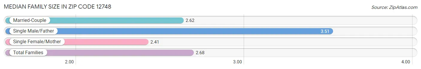 Median Family Size in Zip Code 12748