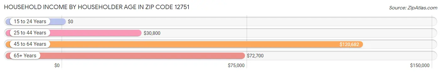 Household Income by Householder Age in Zip Code 12751