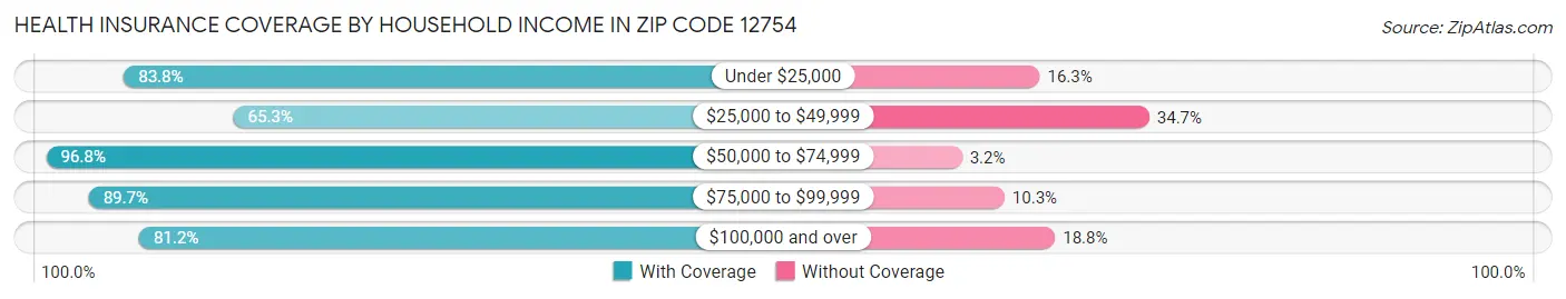 Health Insurance Coverage by Household Income in Zip Code 12754