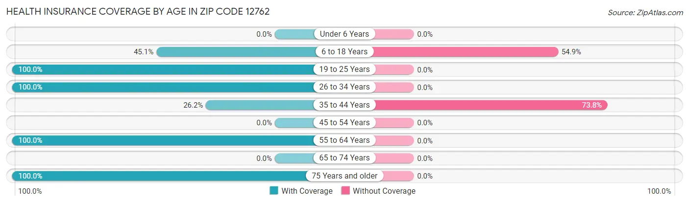 Health Insurance Coverage by Age in Zip Code 12762