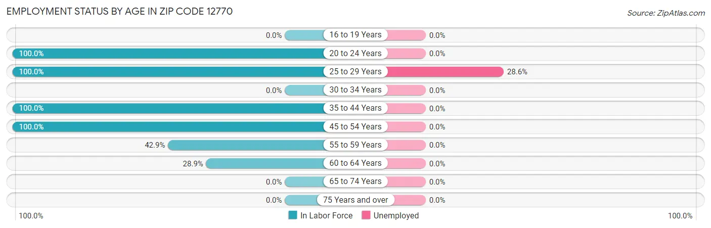 Employment Status by Age in Zip Code 12770