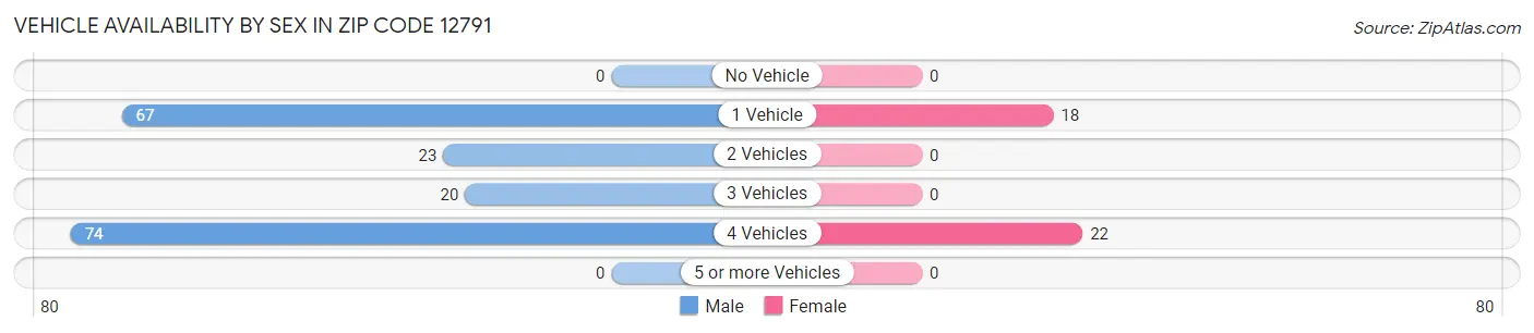 Vehicle Availability by Sex in Zip Code 12791