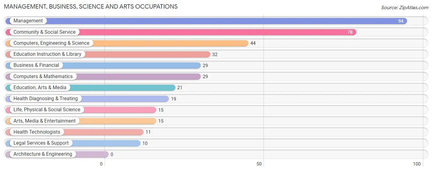 Management, Business, Science and Arts Occupations in Zip Code 12817